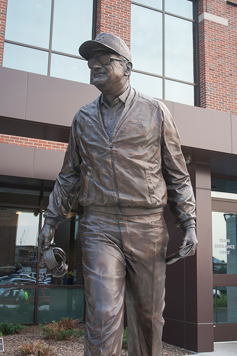 Bronze statue of former Michigan Football Coach Bo Schembechler.
