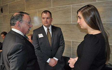 Loftin speaks with students at the Capitol