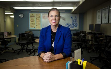 Amanda Purchase Roberts poses in the MU Career Center.