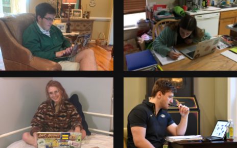 Four MU interns study at home