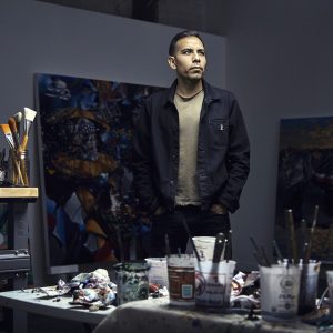 Yatika Fields portrait in his studio