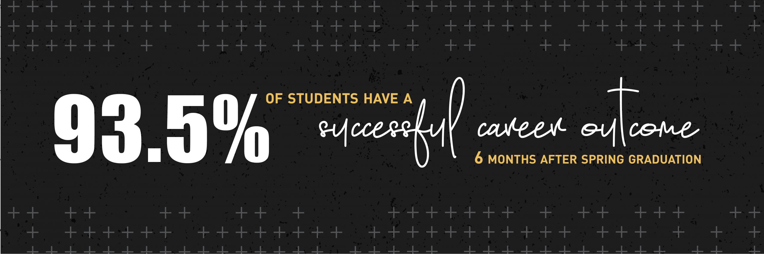 93.5% of students have a successful career outcome, 6 months after spring graduation