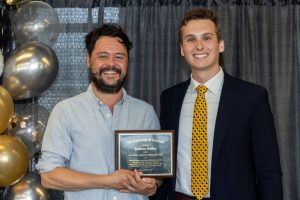 Awardee Jackson Bailey on right with nominator on left